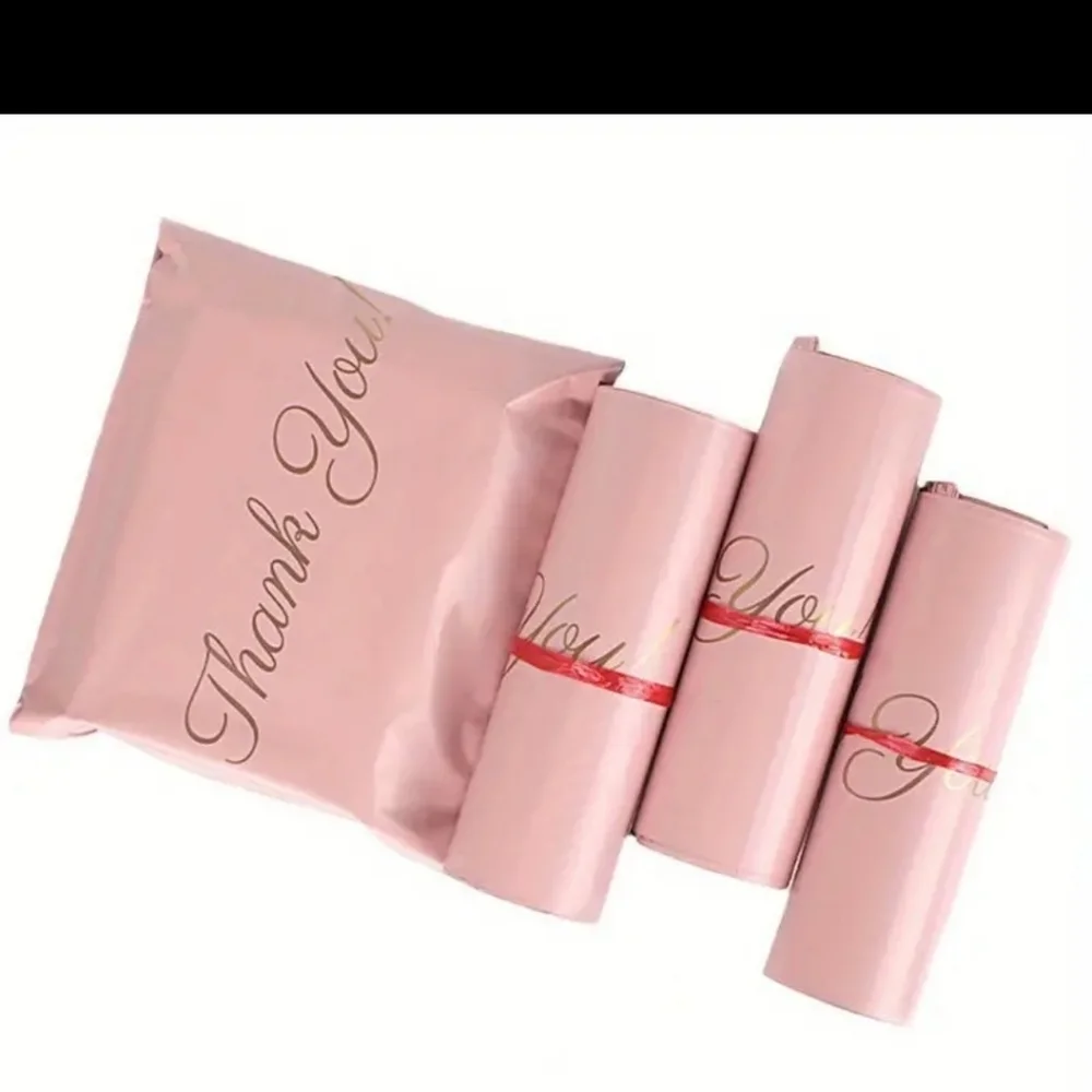 NEW PINK THANK YOU POLYMAILER BAGS. 6 X 9  QTY  25 Hp🔥🔥🔥🔥